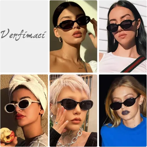 Vista 2 de Gafas de sol ovaladas retro para mujer, gafas de ojo de gato a la moda