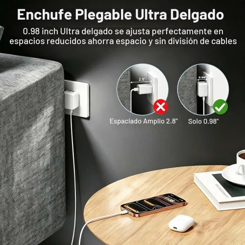 Vista 3 de Paquete de 2 cargadores USB C de 40 W de carga rápida, adaptador
