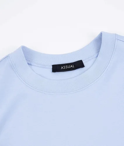 Vista 6 de Camiseta básica de manga corta para mujer, cuello redondo y seda de algodón para mujer
