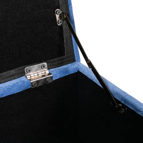 Vista 5 de Homebeez Mesa de centro otomana rectangular contemporánea de 19.7 pulgadas con patas de metal dorado, color azul