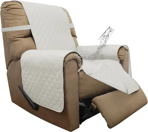 Vista 50 de ISSUNTEX Fundas de sofá de dos plazas con doble protección 100% impermeables para sala de estar, fundas para sofá de 2 cojines, protector de muebles