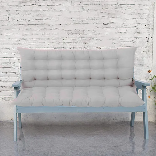 Vista 14 de Cojines de banco para columpio con respaldo, almohadillas de banco para muebles de exterior, con lazos, antideslizantes, rellenos de 2-3 plazas Negro