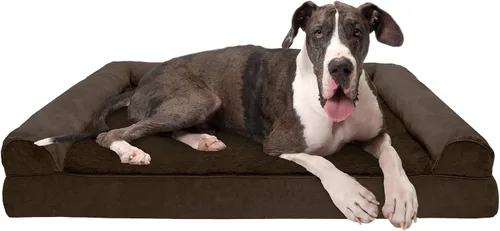 Vista 26 de Furhaven Cama para perro de espuma viscoelástica para perros medianos y pequeños con cojines extraíbles y funda lavable, para perros de hasta 35