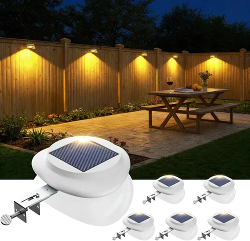 Vista 9 de JSOT - Luces solares para exteriores para canalones de techo, luz solar, impermeable, LED, luces de pared, para aleros de techo, barandilla