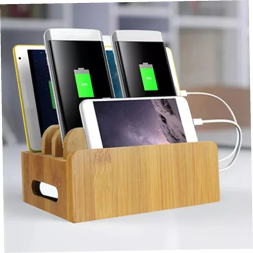 Vista 5 de Soporte ergonómico para teléfono para tableta, base de teléfono de madera para oficina para amigos
