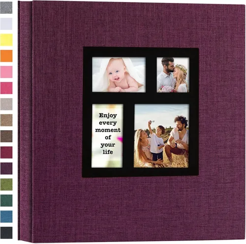 Vista 9 de Potricher - Álbum de fotos de 4x6 pulgadas, 600 fotos, con tapa de lino, gran capacidad, álbumes de fotos para recuerdos familiares, bodas, Beige