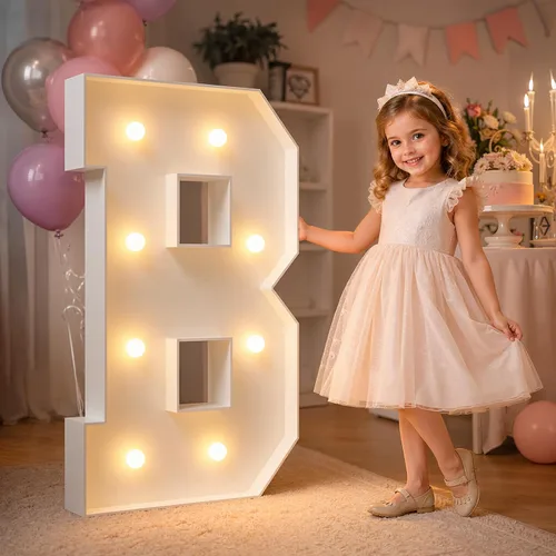 Vista 31 de imprsv Letras iluminadas grandes de 3 pies, letras iluminadas de marquesina para fiesta de cumpleaños (3 pies, letra y )