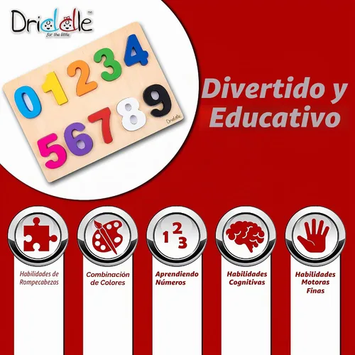 Vista 4 de Rompecabezas de números educativos de madera magnética - Aprende números y juguete de reconocimiento de color - Juego preescolar para niños pequeños