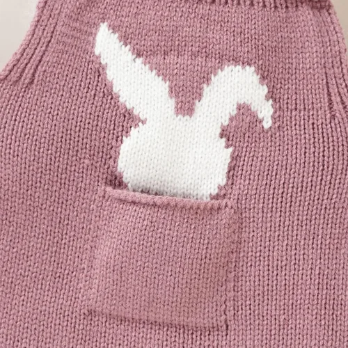 Vista 6 de Mameluco de conejo de Pascua para bebé, con correa y diseño de conejo