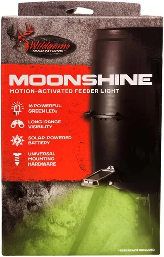 Vista 4 de WILDGAME INNOVATIONS Luz para Comedero Moonshine Luz Verde Resistente a la Intemperie Activada por Movimiento con Panel Solar Integrado para Caza