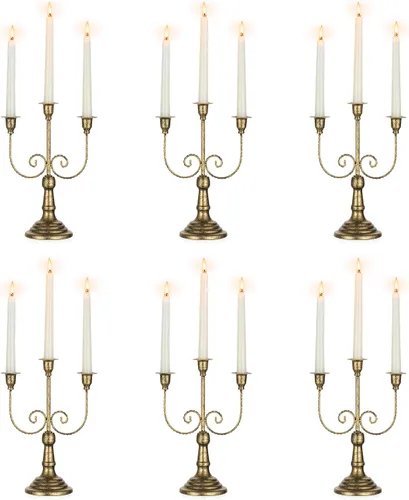 Vista 11 de NUPTIO - Candelabros dorados, juego de 2 candelabros de 5 brazos Oro de 5 brazos