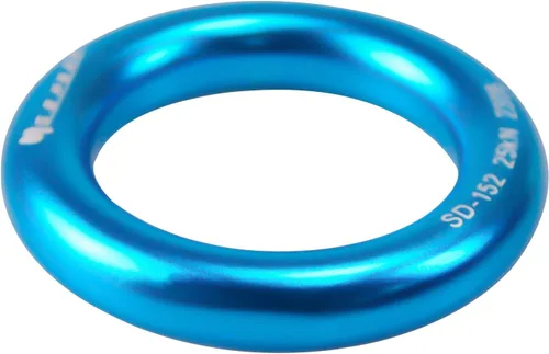 Vista 2 de Anillo de aluminio de 25 kN, junta tórica de tensión perfecta, anillo de conexión para escalada en roca, arborista, hamaca, rescate, slackline, azul