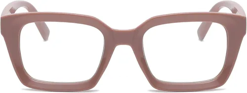 Vista 3 de EYLRIM Gafas clásicas de lente transparente con marco cuadrado grueso para mujeres y hombres, anteojos sin receta