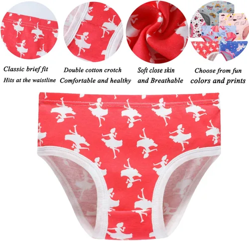Vista 2 de Sladatona Ropa interior suave para niñas pequeñas, bragas transpirables y cómodas