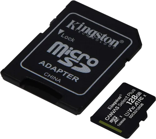 Vista 2 de Kingston Tarjeta microSDXC Canvas Select Plus de 128 GB Hasta 100 MB/s A1 Clase 10 UHS-I con adaptador SDCS2/128GB