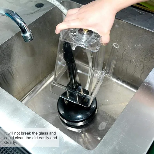 Vista 8 de Enjuagadora profesional para jarras Licuadora de vidrio portátil Enjuagadora Enjuagadora de vidrio de metal, ideal para bar, café