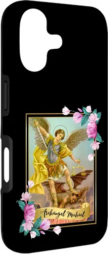 Vista 3 de Funda protectora para iPhone 17, diseño de ángel de la iglesia católica de San Miguel Arcángel