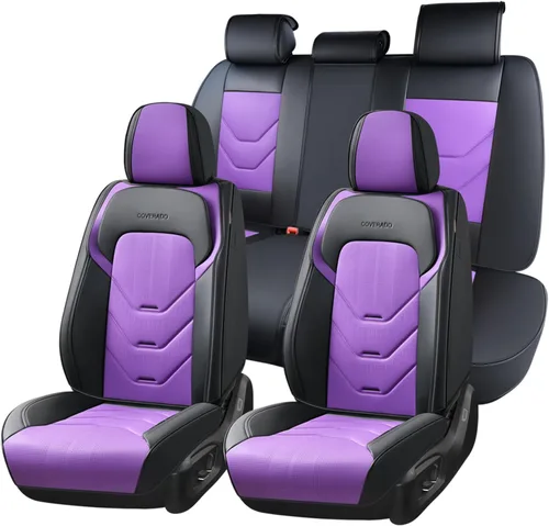 Vista 33 de Coverado Funda de asiento de automóvil, funda de asiento delantero para automóvil, protector de asiento de automóvil de cuero impermeable, fundas