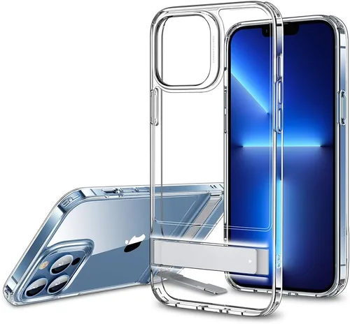 Vista 10 de ESR Funda para iPhone 15 Plus, Funda con Soporte Metálico, 3 Modos de Soporte, Protección contra Caídas de Grado Militar, Compatible con Carga Negro