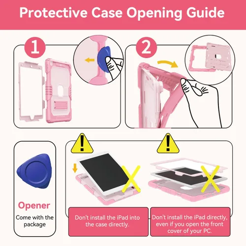 Vista 7 de Funda para iPad 9ª/ 8ª/ 7ª Generación 10.2 Pulgadas (2021/2020/2019), Funda Protectora Resistente a Golpes de Alta Resistencia para iPad 10.2