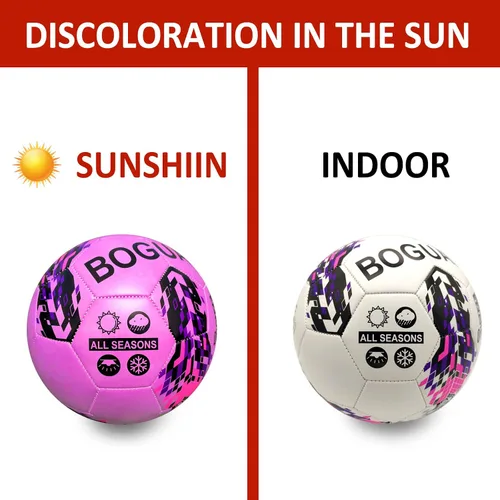 Vista 2 de Pelota de Scoccer, decoloración en el sol, tamaño oficial 54, bola de color de cambio de bomba extra regalo para adolescentes, niños, niñas, adultos
