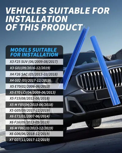 Vista 2 de Rejilla para BMW F20 F30 2012-2018, M-Performance - Rayas de parrilla para BMW 320i 328i 330i 335i 428i (G01 G02 G05 F25, BlUE)