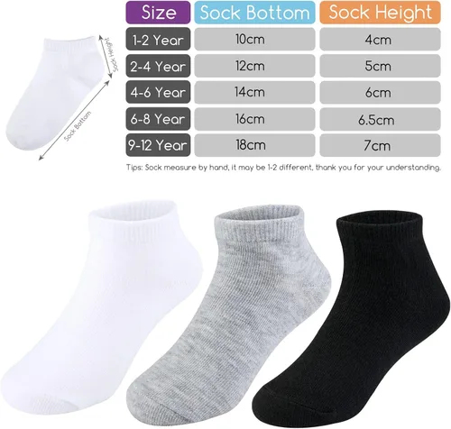 Vista 3 de BOOPH 15 calcetines para niños y niñas medio cojín de corte bajo
