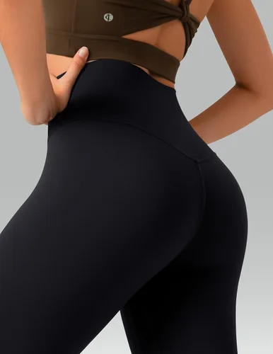 Vista 8 de Colorfulkoala Pantalones de yoga suaves de cintura alta para mujer, leggings de longitud completa Negro