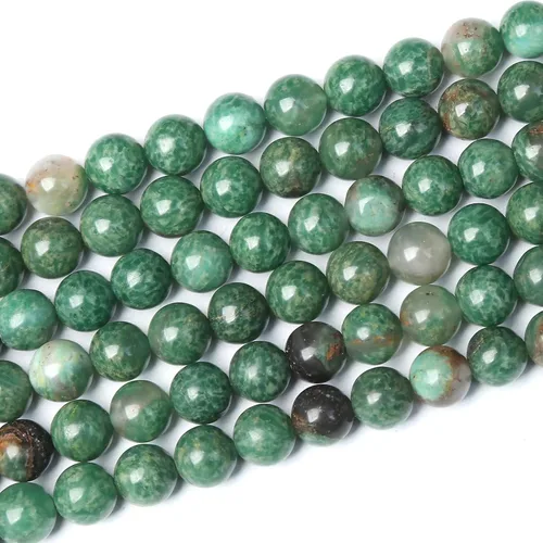 Vista 23 de 36 piezas de cuentas sueltas de espacio de jade de epidoto verde y rojo natural de 10 mm, cuentas redondas para hacer joyas DIY, collares, pulseras