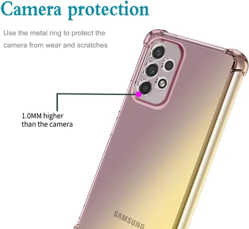 Vista 2 de Funda para Galaxy A23, Samsung A23 SM-A235M con protector de pantalla de vidrio templado, bonita funda protectora de TPU transparente a prueba