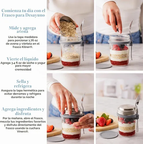 Vista 6 de Kilner 0025.899 - Juego de tarros de desayuno, 0,35 litros