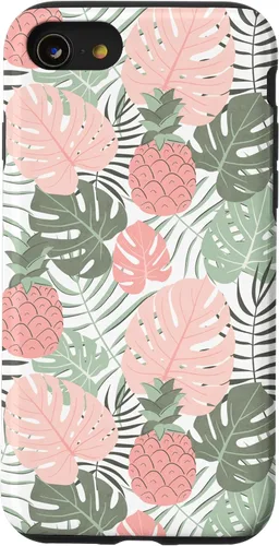 Vista 18 de Tropical Hawaiian Pineapple Pink Sage Colors Pattern Case for iPhone 17