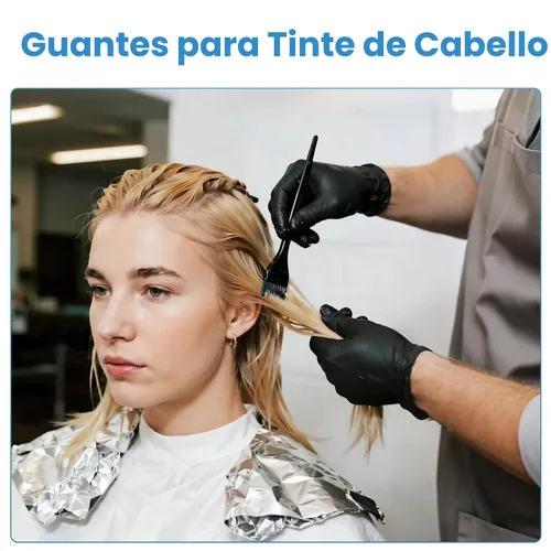 Vista 7 de Borje - Guantes de nitrilo pequeños, 100 unidades, desechables, color negro, 6 mil