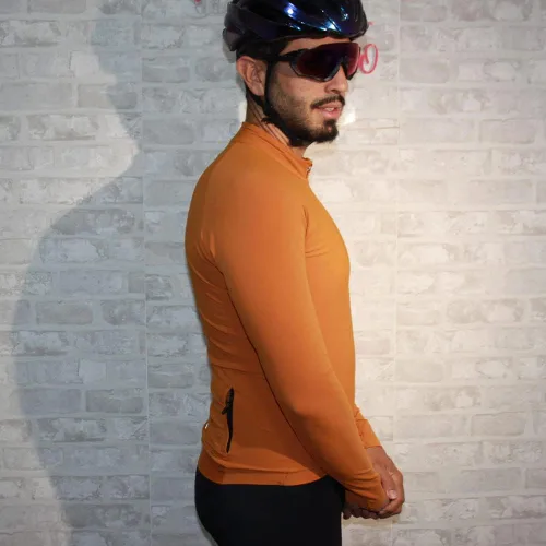 Vista 8 de YKYWBIKE Camisetas de ciclismo de manga larga de forro polar para mantener el calor, chaquetas de ciclismo para hombre, suéter de ciclismo