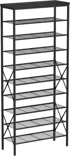 Vista 10 de Zapatero de 6 niveles, zapatero de gran capacidad que sostiene 32 pares de zapatos, estante de metal ajustable y estable, estante para zapatos