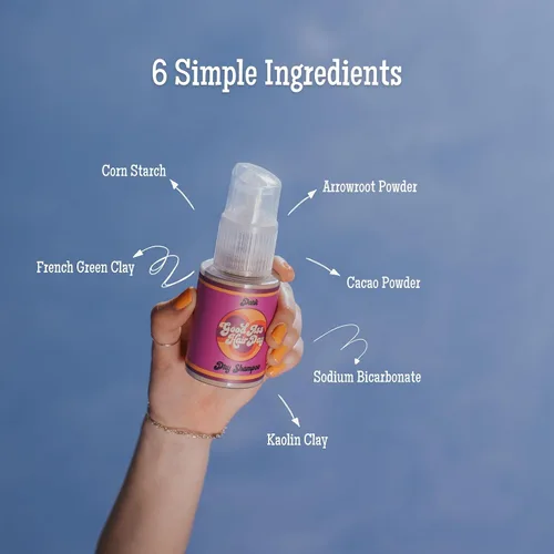 Vista 3 de Good A- Champú Seco en Polvo para el Cabello (Oscuro) – Sin Aerosol, Sin Talco, Completamente Natural, Aroma a Vainilla – Absorbe el Aceite