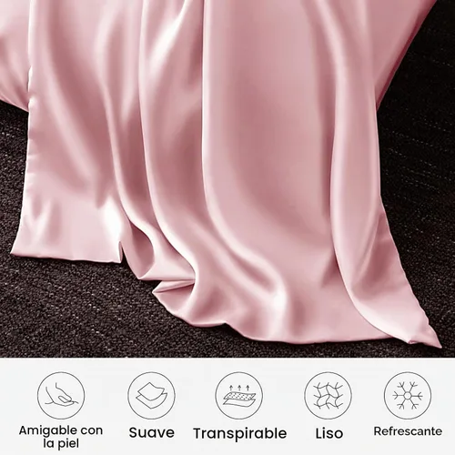 Vista 4 de 2 unidades de fundas de almohada 100% de seda, tamaño Queen, de seda de morera para cabello y piel, juego de 2, seda de grado más alto 6A, suave