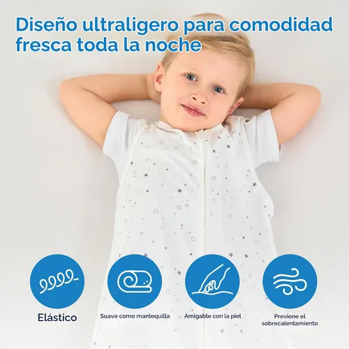 Vista 2 de TotAha Toddler Sleep Sack 0.5 TOG Wearable Blanket Sleeping Bag Greystar