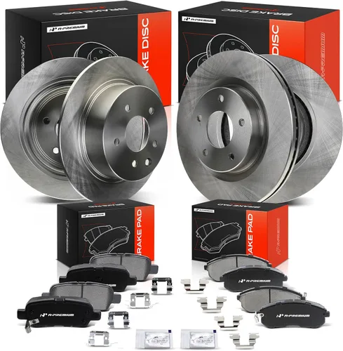 Vista 11 de A-Premium 296mm (11.65 pulgadas) Kit de Rotores de Freno de Disco Ventilados Delanteros + Pastillas Cerámicas Compatibles con Modelos Selectos