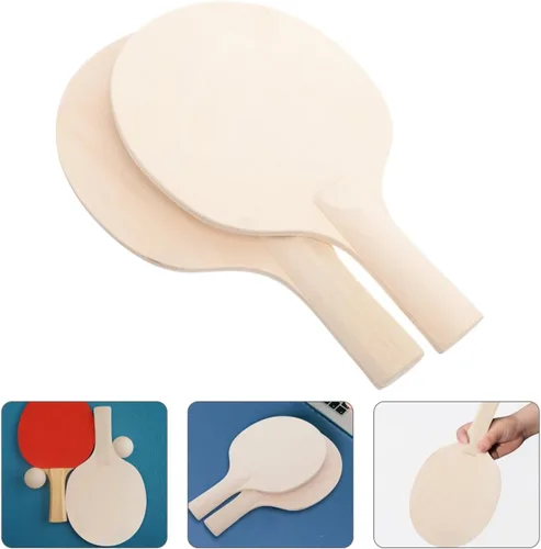 Vista 6 de TOYANDONA Raqueta de tenis de mesa DIY en blanco para raqueta de madera para juegos de tenis de mesa y juguete deportivo de entrenamiento para niños