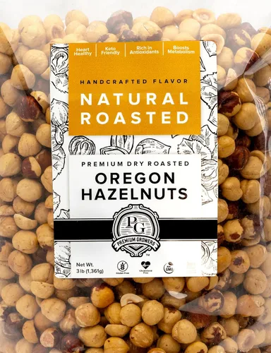 Vista 10 de Oregon Farm To Table - Avellanas de cultivadores premium - Tostadas en seco - Ligeramente saladas - Certificado Kosher - 1 libra