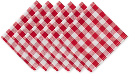 Vista 15 de DII Checkered Tabletop Collection 100% algodón, lavable a máquina, camino de mesa, 14x108, amarillo