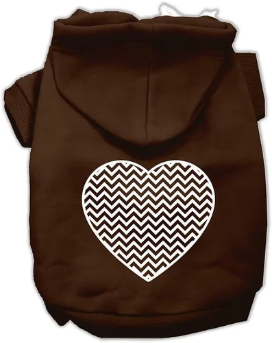 Vista 10 de Pet Dog & Cat - Sudadera con capucha serigrafiada, "Chevron Heart", color azul bebé, LG (10-14 libras)