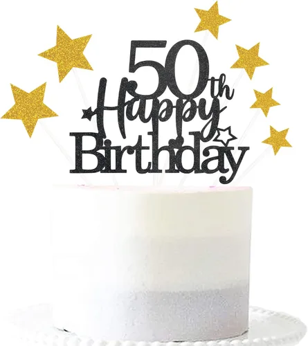 Vista 50 de Decoración brillante para tarta de primer cumpleaños feliz con estrella, adornos personalizados para tarta de 1 cumpleaños, decoraciones de fiesta