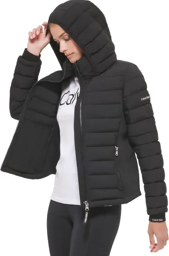 Vista 5 de Calvin Klein Chaqueta de paneles laterales ligera y casual para mujer resistente al agua