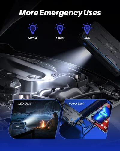 Vista 5 de AUTOONE Arrancador de coche de 4000 A, arrancador de batería portátil para coche compacto de hasta 10.0 L de gasolina y 8.0 L de motor diésel