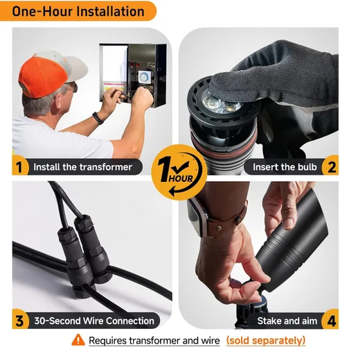 Vista 8 de Gardenreet Focos de paisaje de bajo voltaje - Lámpara de techo superior de latón 12V LED para exteriores, luces puntuales cableadas IP65