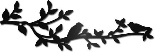 Vista 8 de CREATCABIN Decoración de pared de metal con pájaros en la rama, decoración de pared de pájaros negros, escultura de pájaros negros, decoración