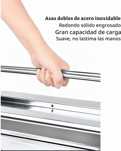 Vista 2 de Caja de herramientas de metal portátil, caja de almacenamiento plegable de acero inoxidable de 3 capas con 5 bandejas, organizador de herramientas