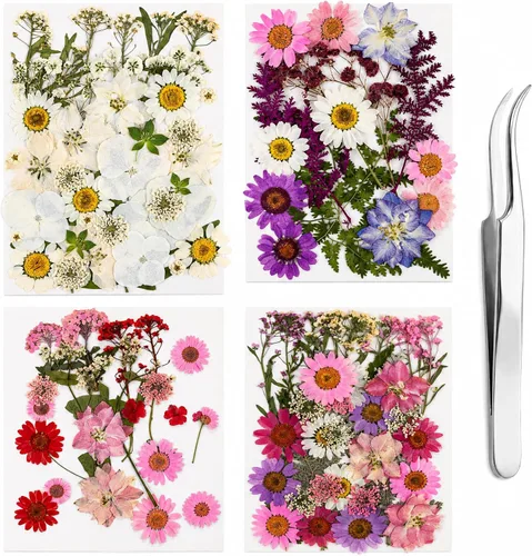Vista 11 de 40 piezas de flores prensadas secas rosas para resina 40 unidades rosa